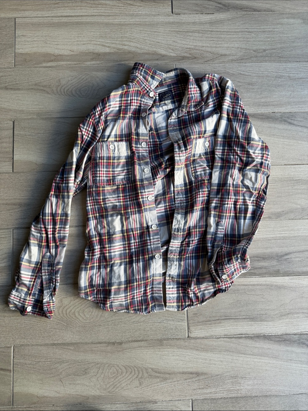 J. Crew Plaid Button-Down Shirt - Red, Navy & White
